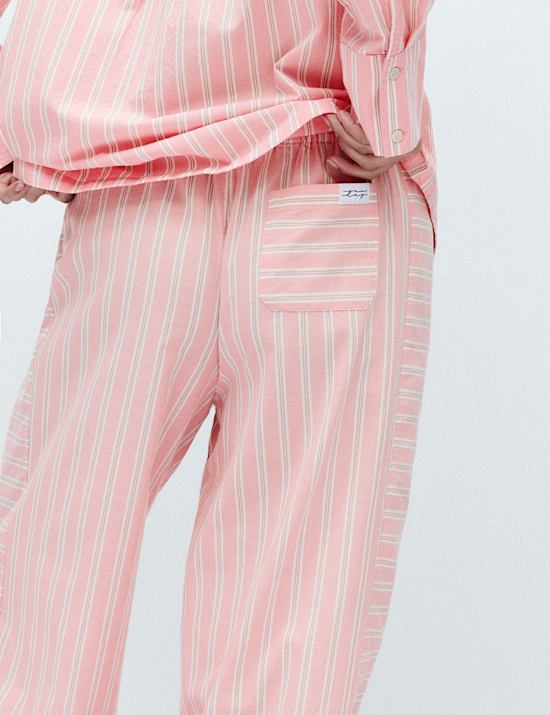 Zuiver katoenen gestreepte set met pyjamashirt en -broek