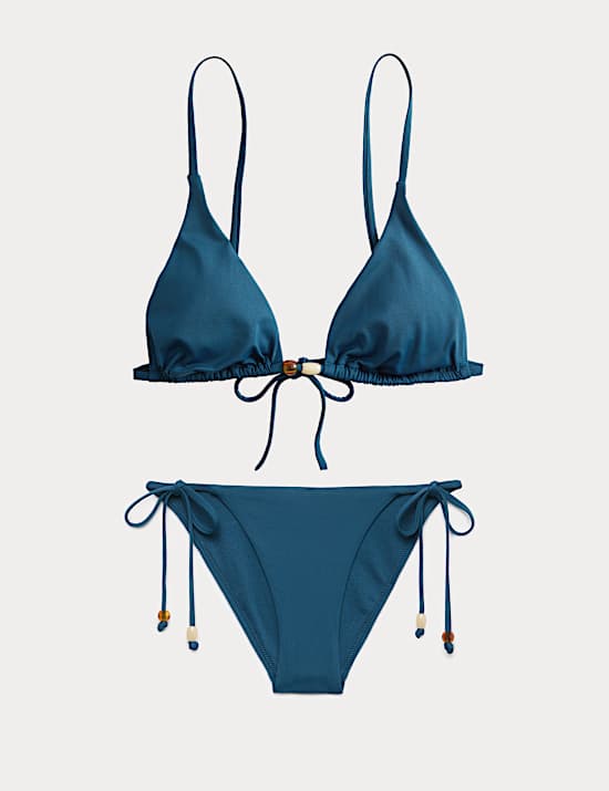 Ensemble bikini triangle à détails en perles