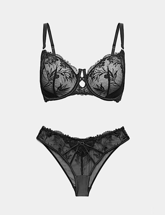 Alessia Embroidery Wired Balcony Bra Set F-H