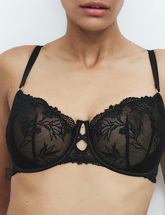 Alessia Embroidery Wired Balcony Bra Set F-H
