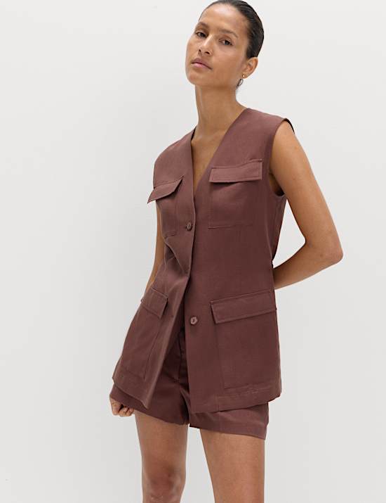 Linen Waistcoat & Short Set