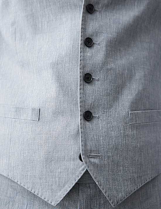 Costume coupe ajustée en lin mélangé de performance italien