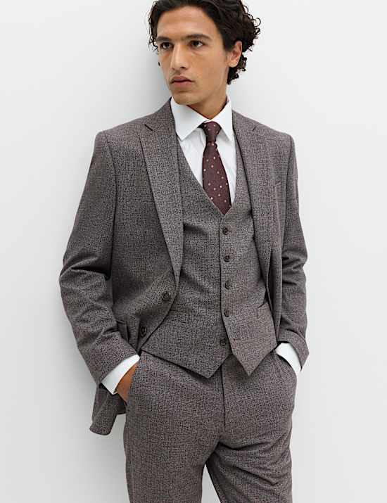 3 Piece Tailored Fit Micro Check Suit