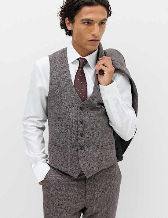 3 Piece Tailored Fit Micro Check Suit