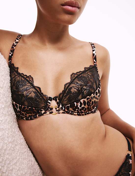 Soutien-gorge à balconnet, armatures et broderie Gala, quart-bonnets A à E