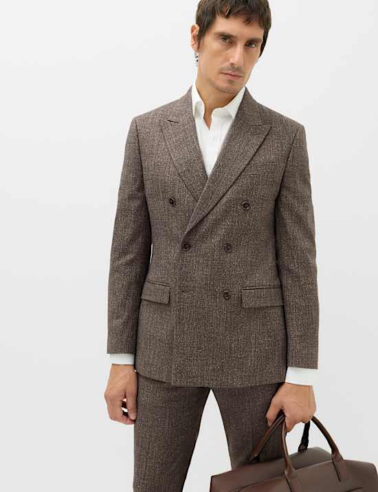2 Piece Tailored Fit Textured Stretch Suit