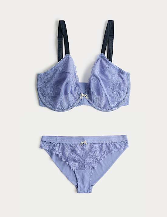 Soutien-gorge plongeant Anna en dentelle &agrave; armatures, bonnets F &agrave; H