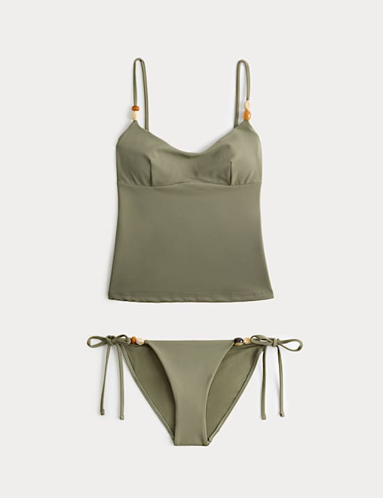 Ensemble tankini &agrave; d&eacute;collet&eacute; rond avec perles