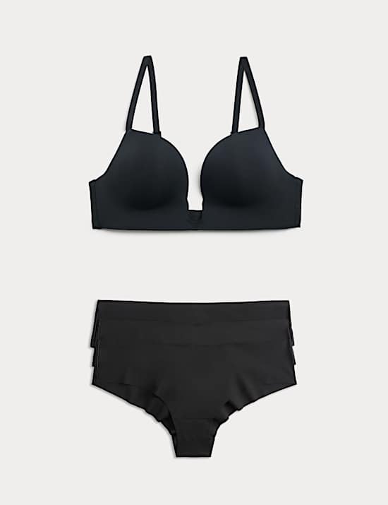 Body Invisibles Wired Push Up Plunge Bra Set A-E