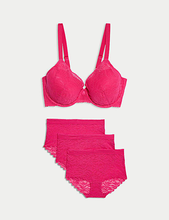 Flexifit&trade; Lace Wired Full Cup Bra Set A-E