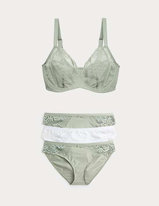 Set Bra Jaring Berkawat Penopang Ekstra Cup F-J