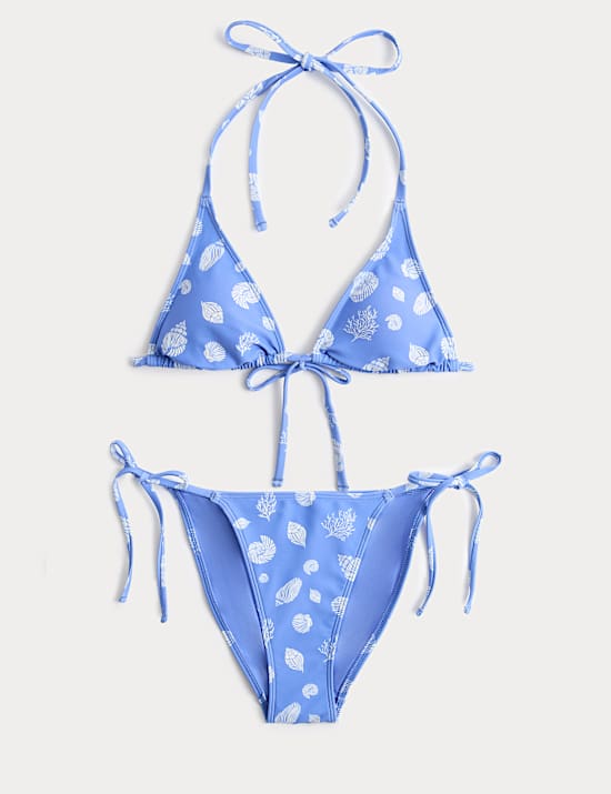 Printed Triangle Bikini Set