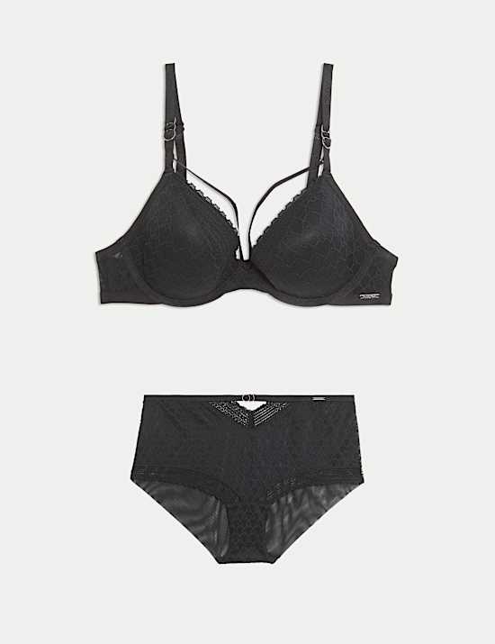 Vienna Lace Wired Plunge Bra Set A-E