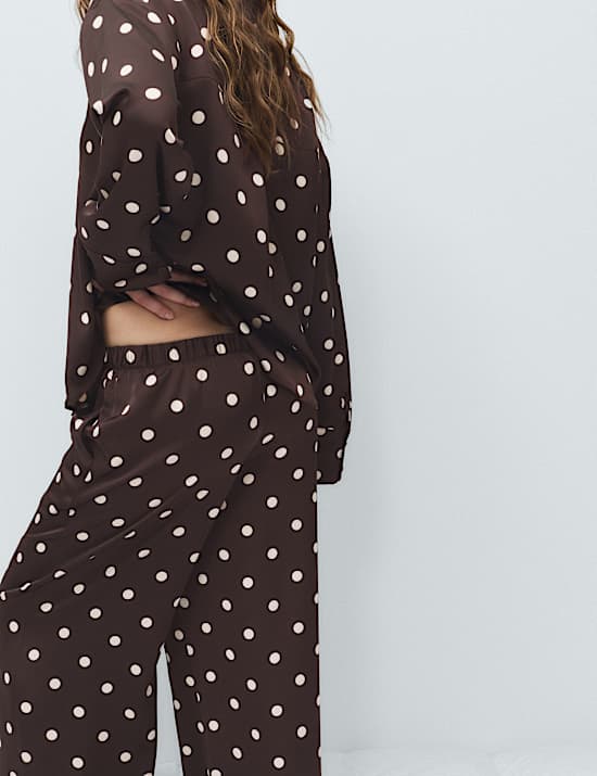 Dream Satin&trade; Printed Pyjama Shirt & Bottom Set