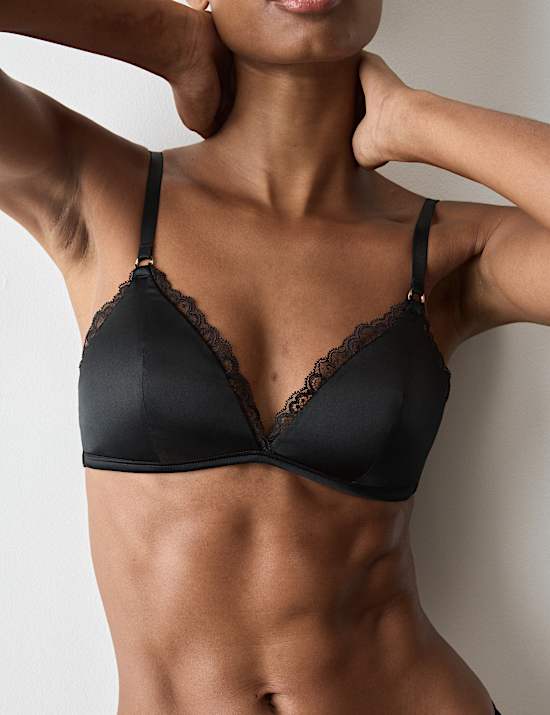 Bustier-set zonder beugel van zijde en kant (cupmaten A-E)