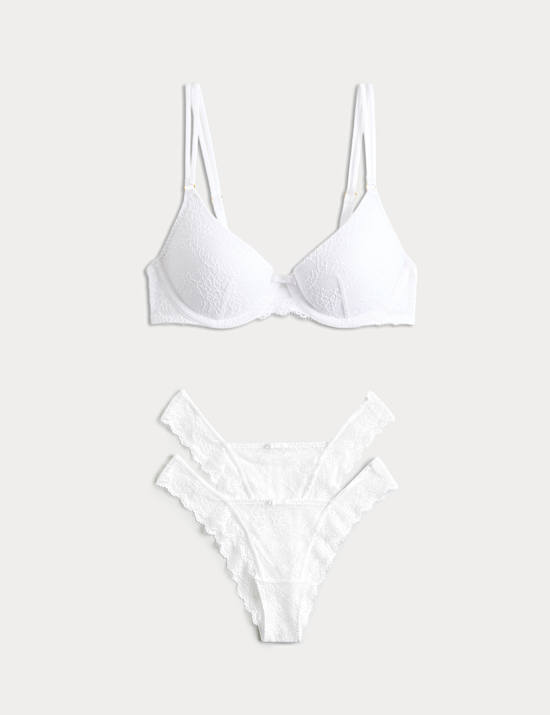 Ida Lace Wired Demi Cup Bra Set A-E