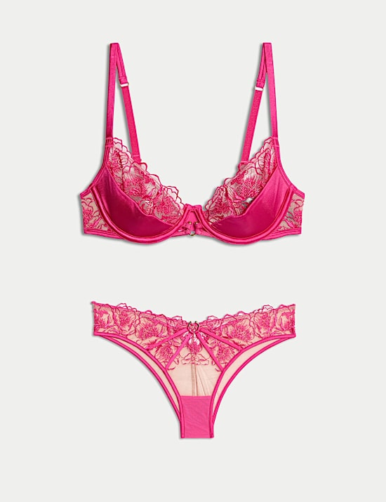 Soutien-gorge à balconnet, armatures et broderie Gala, quart-bonnets A à E