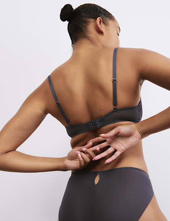 Lisianthus Embroidery Wired Balcony Bra Set A-E