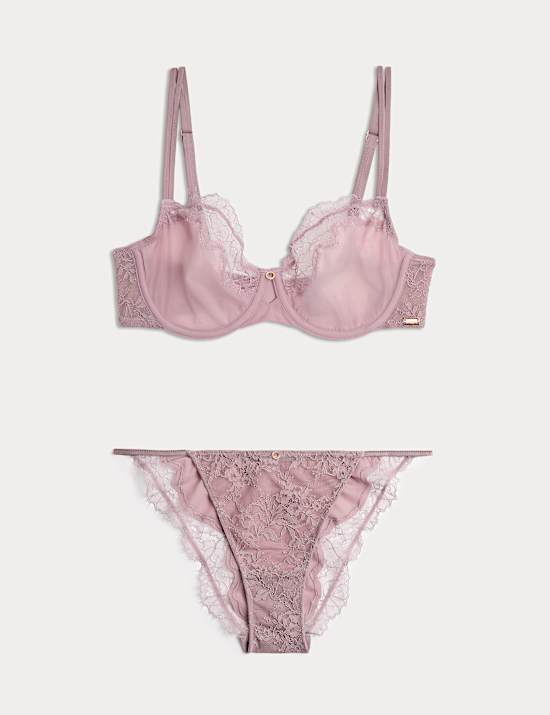 Nolana Lace Wired Balcony Bra Set A-E