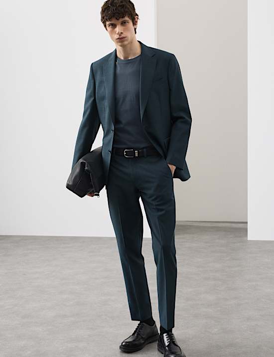 2 Piece Tailored Fit Wool Rich Suit