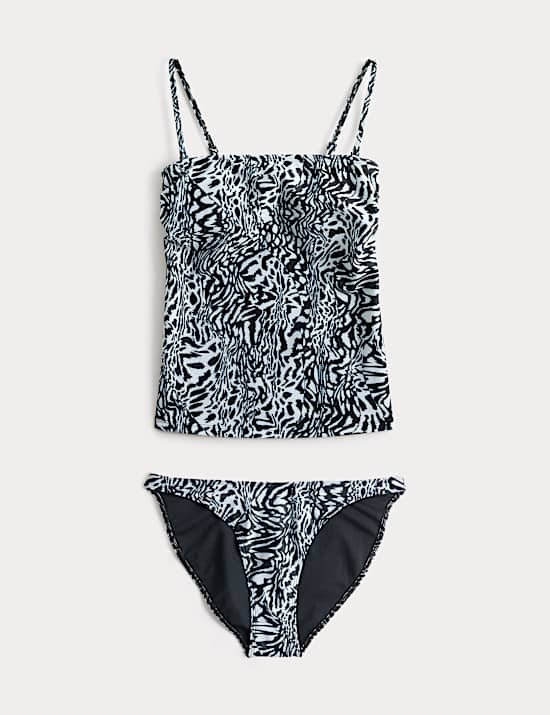Printed Bandeau Tankini Set