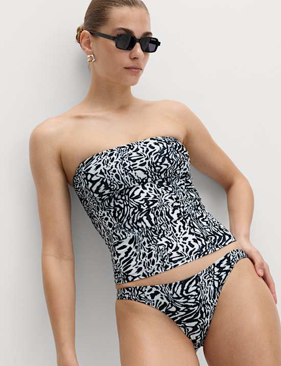 Printed Bandeau Tankini Set