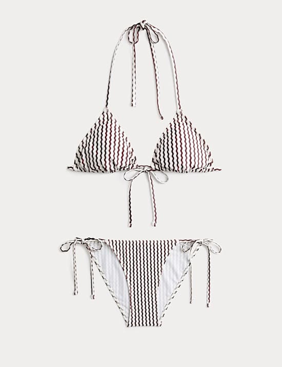 Printed Padded Halterneck Triangle Bikini Set