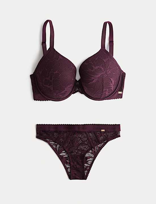 LaceWear Wired Plunge Bra Set F-H