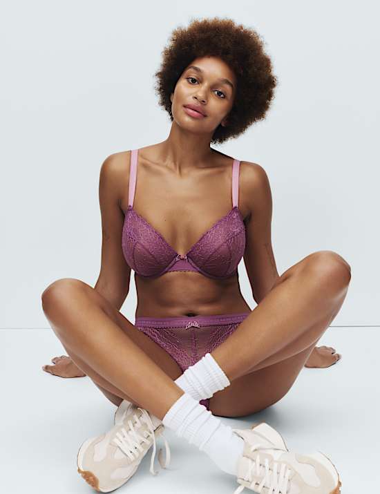 Plunge-bh-set met beugel en kant &lsquo;Anna&rsquo;, cupmaten F-H