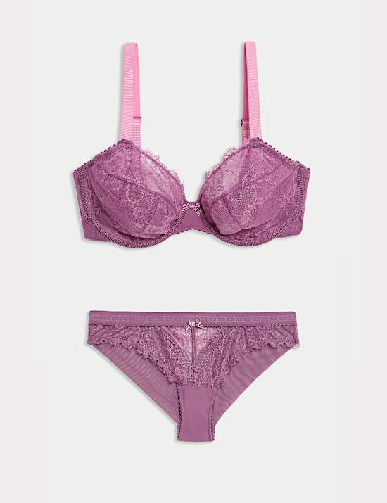 Plunge-bh-set met beugel en kant &lsquo;Anna&rsquo;, cupmaten F-H