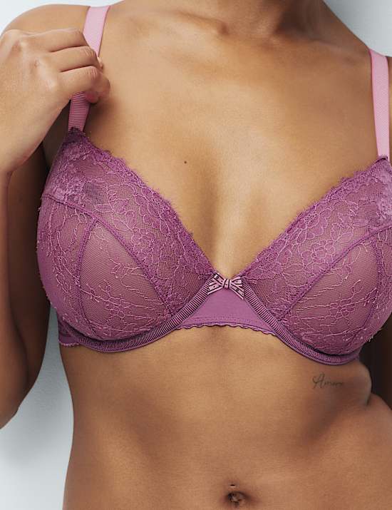 Plunge-bh-set met beugel en kant &lsquo;Anna&rsquo;, cupmaten F-H