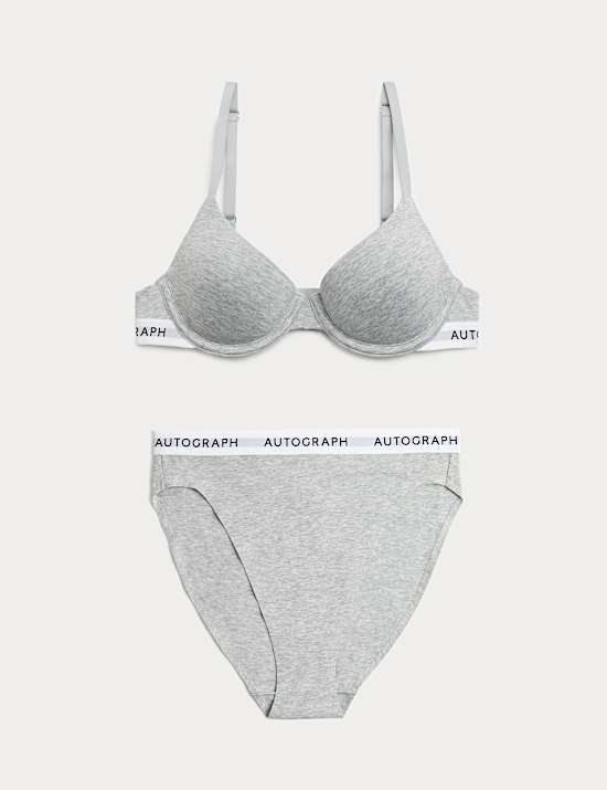 Lille Cotton Rich Wired Demi Cup Bra Set A-E