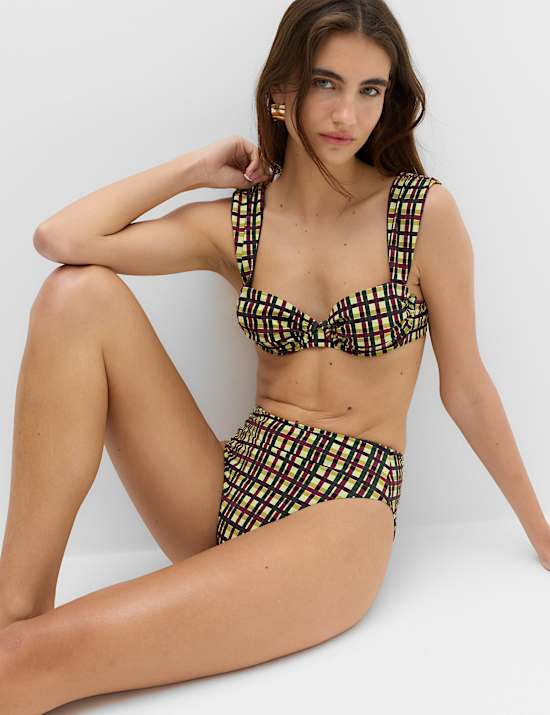 Checked Padded Wired Bikini Set