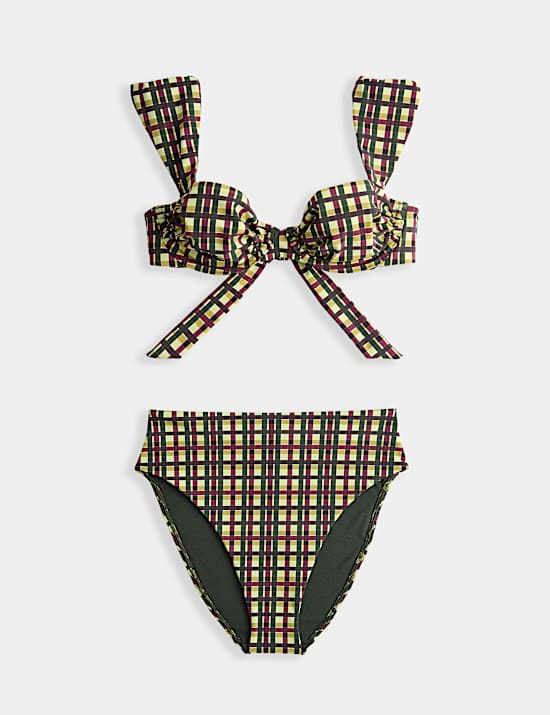 Checked Padded Wired Bikini Set