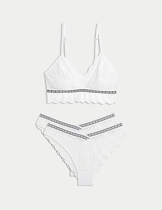 Set Bralette Tanpa Kawat Renda Cleo Cup A-E