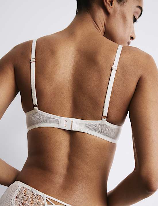 Forget Me Not Satin Wired Plunge Bra Set A-E