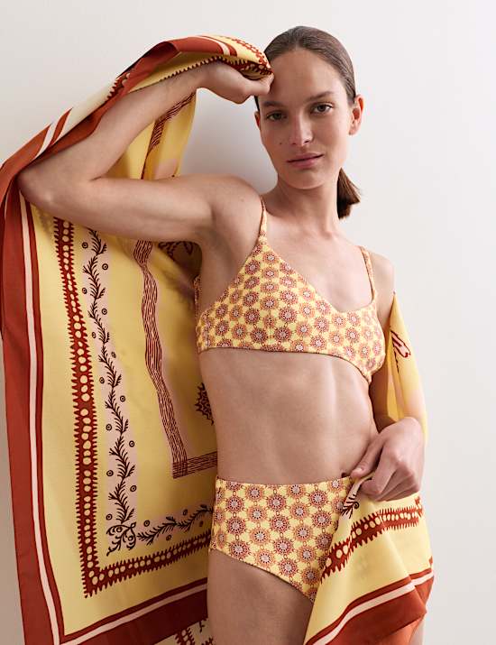 Printed Padded V-Neck Bikini Set
