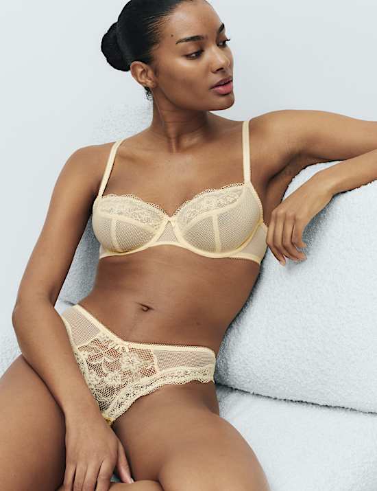 Jasmine Lace Wired Balcony Bra Set A-E