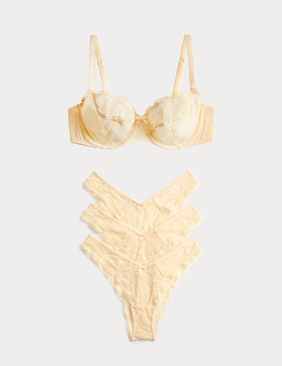 Jasmine Lace Wired Balcony Bra Set A-E