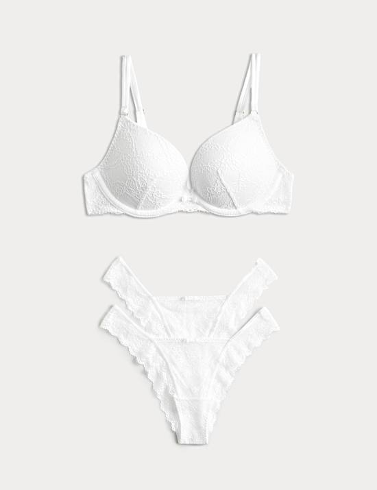 Ida Lace Wired Push-Up Plunge Bra Set A-E