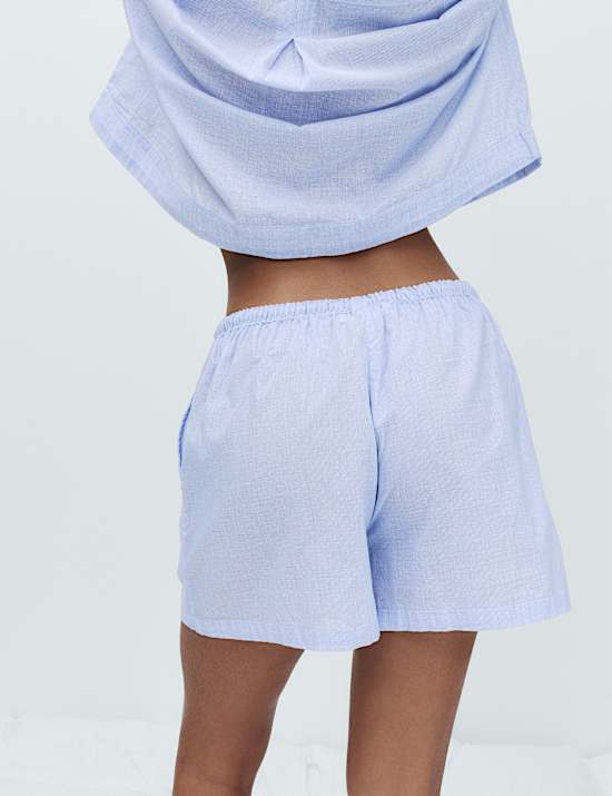 Pure Cotton Woven Stripe Collared Pyjama Top Set