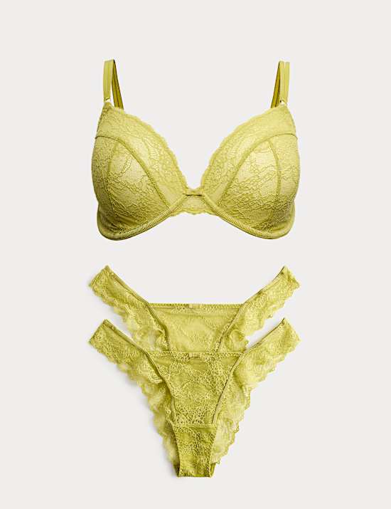 Ida Lace Wired Plunge Bra Set F-H