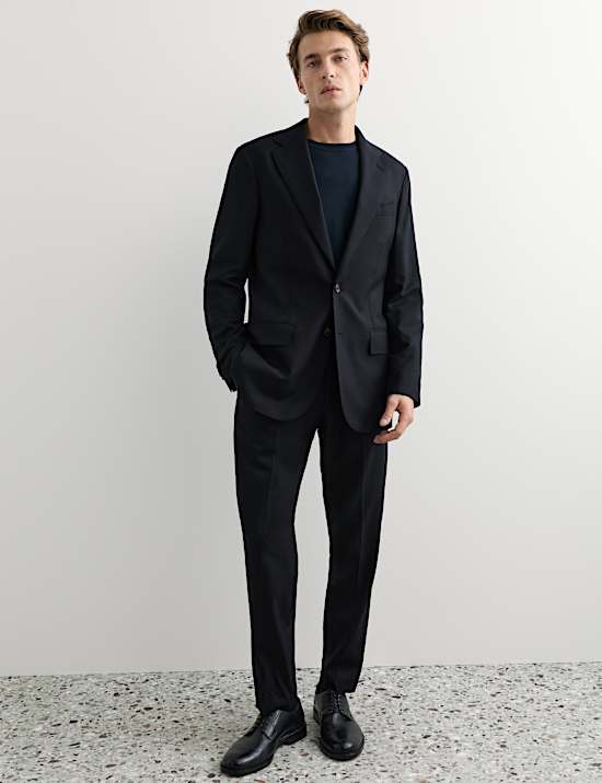 2 Piece Tailored Fit Italian Wool Flannel Suit