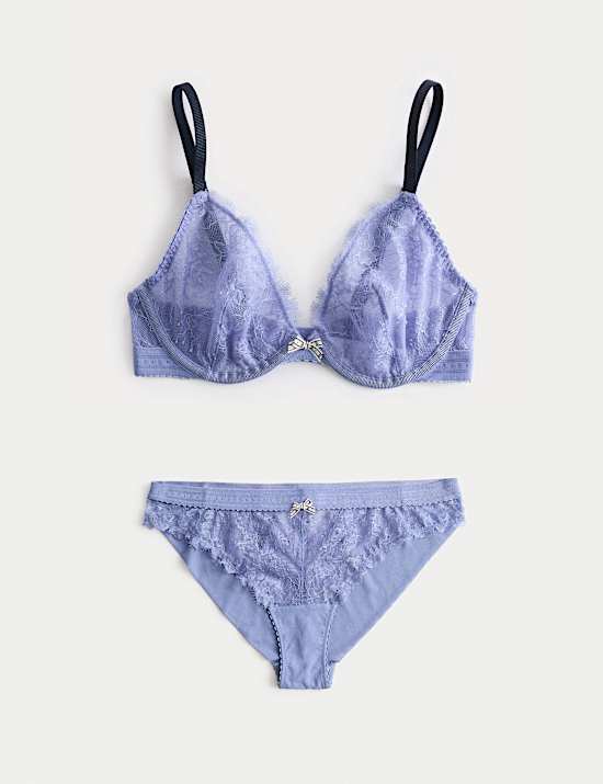 Anna Lace Wired Plunge Bra Set A-E