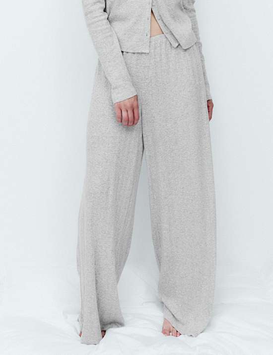 Cotton Blend Pointelle Lounge Cardigan & Bottom Set
