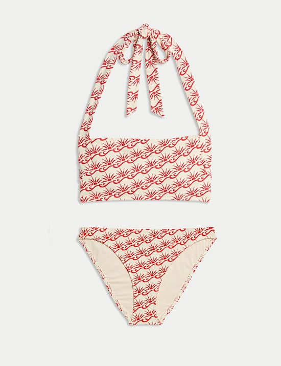 Printed Padded Halterneck Bikini Set