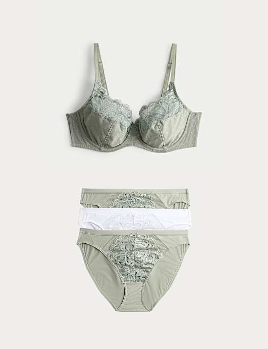 Amelia Lace Wired Full Cup Bra Set A-E