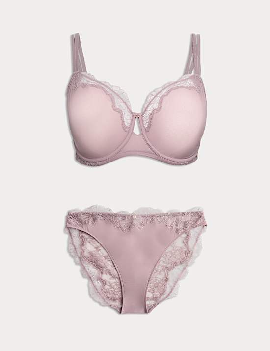 Nolana Lace Wired Balcony Bra Set F-H