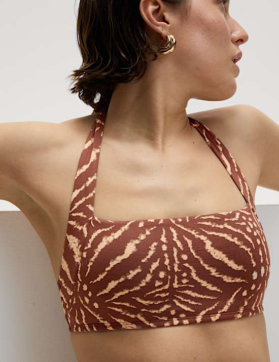 Printed Padded Halterneck Bikini Set