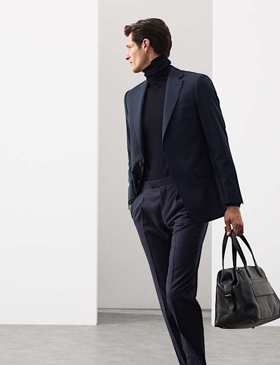 Tailored Fit Pure Wool Check Suit